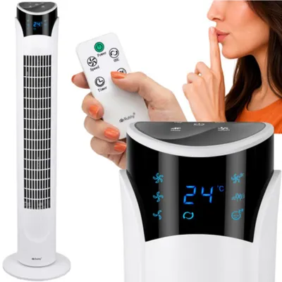 Produktbild von Leiser Standventilator mit Fernbedienung und LED-Anzeige, 83 cm