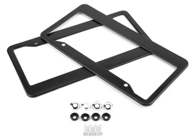 Produktbild von Nummernschildhalter Edelstahl Schwarz 2 Stück Universal für US-Kennzeichen