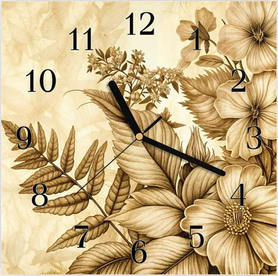 Produktbild von Wanduhr aus Glas mit Motiv Blumenblatt Kunstwerk- 30 x 30 cm - inkl. Aufhängesystem
