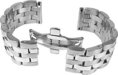 Produktbild von Minott Uhrenarmband Edelstahl Massiv Silberfarben 24320, Stegbreite:20mm