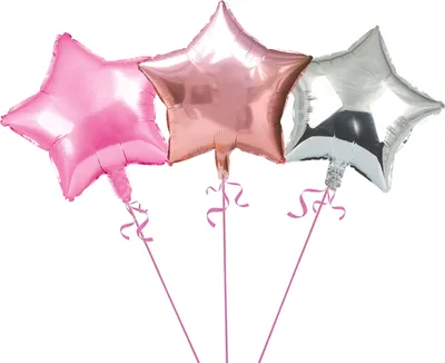 Produktbild von Oblique Unique 3er Set Stern Folien Luftballons Kinder Geburtstag Party Schuleinführung JGA Hochzeit rosé rosa silber