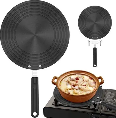 Immagine prodotto di Piastra adattatrice a induzione da 24 cm - Con manico - Diffusore a piastre - Per proteggere gli utensili da cucina