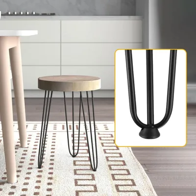 Produktbild von Verstellbare Set von 4 Industriellen Haarspeld Tischbeinen 50 cm, Schwarz, 3 Stangen