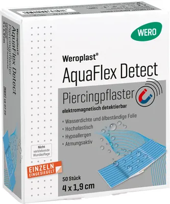 Produktbild von Weroplast AquaFlex Detect Piercingpflaster, 50 Stk/Pkg