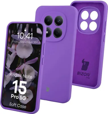 Produktbild von Silikon Handyhülle für Xiaomi Redmi Note 15 Pro 5G, Bizon Soft Case, Violett