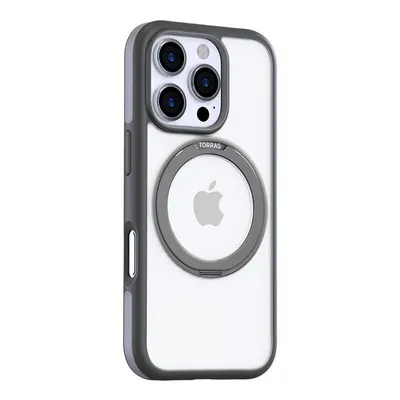 Produktbild von Torras Ostand R Fusion, Cover, Apple, iPhone 16 pro, 15,5 cm (6.1"), Grau, Transparent