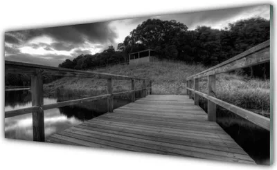 Produktbild von Acrylglasbilder 125x50 Wandbild Druck Brücke See Architektur