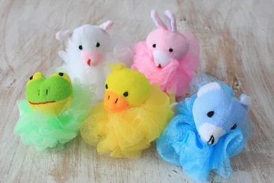 Image de Éponge de bain - Coton Animal, 5 assortiments, 27 g