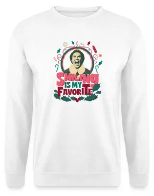 Produktbild von Spreadshirt Buddy Der Weihnachtself Smiling Is My Favourite Uni Pullover, XXL, Weiß