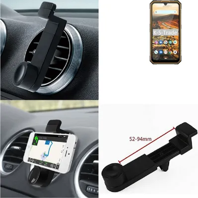 Produktbild von K-S-Trade Lüftungshalterung kompatibel mit Cubot KingKong 5 KFZ-Halterung Autohalterung Handy-halterung Lüftungsgitter Lüftungsschlitze Schwarz