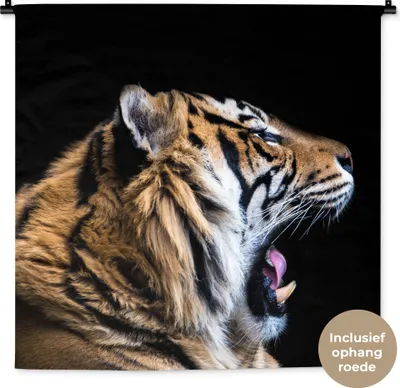 Produktbild von MuchoWow® Wandteppich Wandbehang Tiger - Tiere - Porträt 90x90 cm Tapisserie Dekoration Wandtuch - Wandaufhänger