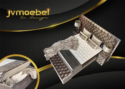 Produktbild von Luxus Schlafzimmer Set 3tlg Textil Bett 2x Nachttisch Moderne Design Betten Neu