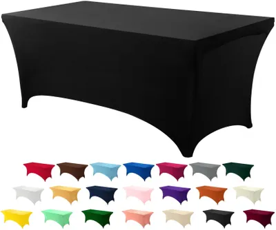 Productafbeelding van Omgoods - Elasthan Tafelkleed voor Evenementen 122 x 76 cm Zwart