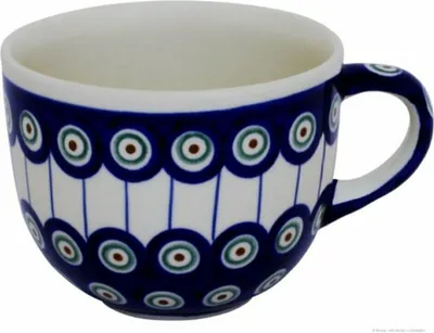 Produktbild von Bunzlauer Keramik Cappuccino-Tasse 0.30 Liter Design 8 - Becher Milchkaffeetasse