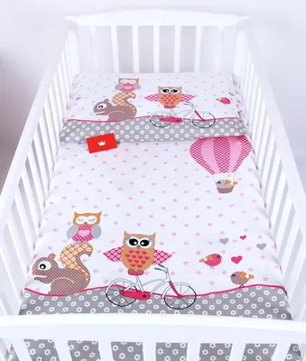 Produktbild von BABYLUX Kinderbettwäsche 2 Tlg. 90 x 120 cm Bettwäsche 56. Eule Rosa
