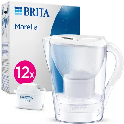 Produktbild von Brita Marella, Pitcher-Wasserfilter, 1,4 l, Transparent, Weiß