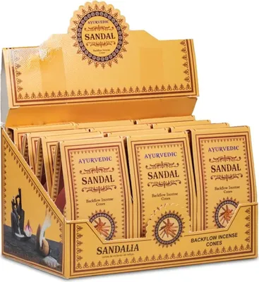 Produktbild von Ayurvedische Sandelholz Rückfluss Weihrauchkegel -- 30 g