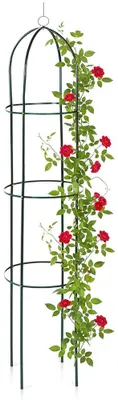 Obrázek produktu pro Vilde | Zahradní obelisk kovový zelený - 36x36x194 cm - Podpora pro pnoucí rostliny