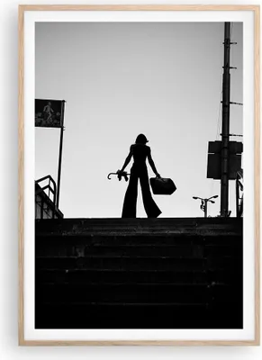 Produktbild von Gerahmtes Poster - Rahmen in heller Eiche - Schatten Fotografie Treppen - 70x100 cm - Wand Bild - Wanddeko - Wandbilder - Kunstposter - Wandposter - Bilderrahmen - Bilder - P2NPA70x100-4365