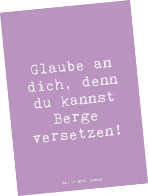 Produktbild von Mr. & Mrs. Panda Postkarte Spruch Selbstvertrauen stärken - Lavendeltraum - Geschenk, bildkarte, Trost, Mut, Ermutigung, Ansichtskarte, Ansichtskarten, Zuversicht, Stärke