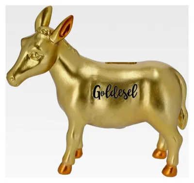 Produktbild von Spardose Goldesel Sparbüchse Deko Geldgeschenk 8 x 18,5 x 20 cm