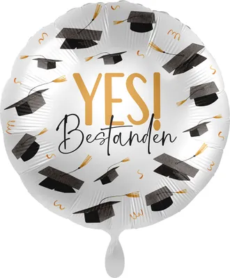 Produktbild von Folienballon rund YES - Bestanden bestanden 43cm