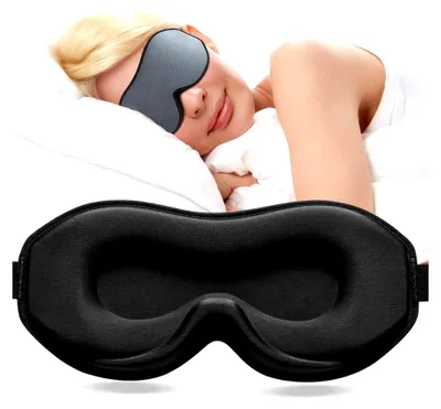 Produktbild von 3D Schlafmaske Grau - Vollständig Lichtblockierend für Seitenschläfer, Mit Atmungsaktivem Memory-Schaum & Verstellbarem Band
