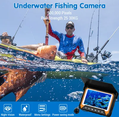 Produktbild von Unterwasser-Angelkamera mit 5 Zoll LCD-Monitor 120 500.000 Pixel 8 Stück IR-Nachtsicht für Fluss-/Eisangeln