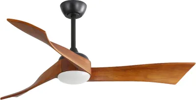 Immagine prodotto di Ventilatore da soffitto AIORBER, 52", 18W LED, tricolore dimmerabile, con telecomando, 6 velocità, timer, pale reversibili, funzionamento silenzioso, interno/esterno, nero