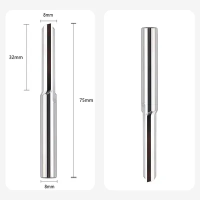 Obrázek produktu pro 2 frézy, rovné, průměr 8 mm, délka řezné hrany 32 mm