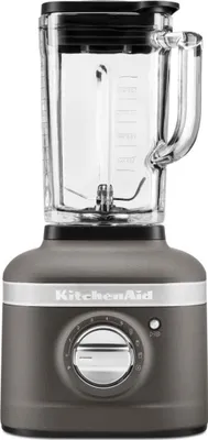 A KitchenAid blender on a white background.