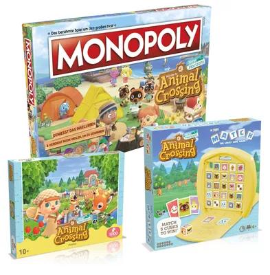Produktbild von Animal Crossing Spiel 3er Set: Monopoly + Match + Puzzle (1000 Teile)