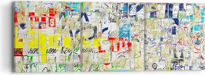 Produktbild von Bild auf Leinwand - Leinwandbild - Straße Graffiti Wand Wandmalerei - 90x30cm - Wand Bild - Wanddeko - Leinwanddruck - Bilder - Kunstdruck - Wanddekoration - Leinwand bilder - Wandkunst - CA90x30-2907