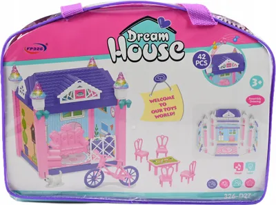 Produktbild von Mini Puppenhaus im Rucksack - 42-teiliges Spielset mit Möbeln & Figuren - Tragbares Spielzeug