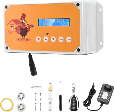 Obrázek produktu pro Automatická dvířka kurníku, časovač LCD, dálkové ovládání, C