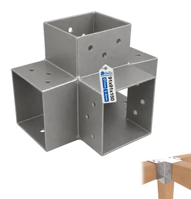 Produktbild von GeZu Impex Pfostenecke 4 Balken 91 x 91mm Feuerverzinkt Eckverbinder X Form