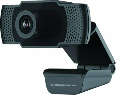 Produktbild von Conceptronic AMDIS 1080P Full HD-Webcam mit Mikrofon, 2 MP, 1920 x 1080 Pixel, Full HD, 30 fps, 1280x720@30fps, 1920x1080@30fps, M-JPEG, YUV