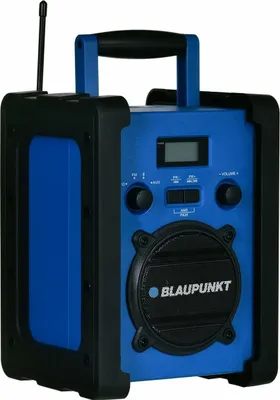 A Blaupunkt portable radio with Bluetooth and an LCD display.