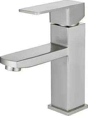 Produktbild von INF Gebürstete Badezimmerarmatur, Einhand-Waschtischarmatur Silber