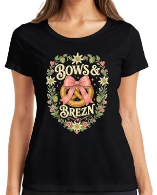 Immagine prodotto di Bows & Brezn: Abito tradizionale bavarese (Dirndl) per , pantaloni in pelle (Lederhose) da donna, maglietta da donna, colore nero, taglia M