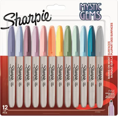 Obrázok produktu pre Sharpie Permanentmarker Rundspitze F 0,9mm Edelsteinfar.12er Blister