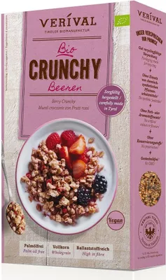Zdjęcie produktu dla Verival 40027, 375 g, Owies, Ryż, Jeżyna, Malina, Truskawka, 1838 kJ, 438 kcal, 17 g