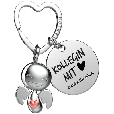 Produktbild von FABACH Beste Kollegin Schutzengel Schlüsselanhänger mit Herz und Gravur – Engel Glücksbringer mit Botschaft Abschiedsgeschenk für Arbeitskollegin