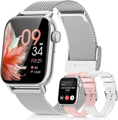 Produktbild von 2025 Smartwatch Damen 1,85" mit Telefonfunktion,Fitness Tracker,Herzfrequenz,SpO2, Schlafmonitor,120+ Sportmodi, IP68,für Android & iOS–Geschenkidee