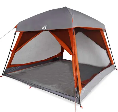 Immagine prodotto di vidaXL Tenda familiare per 6 persone Grigio e arancione Impermeabile