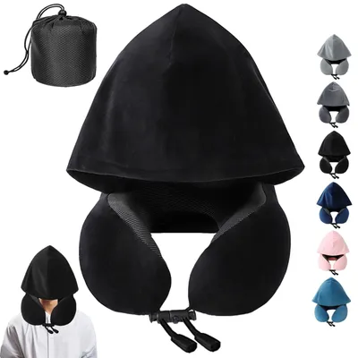 Image de Omgoods - Coussin de voyage multifonctionnel avec capuche