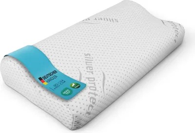Produktbild von Nackenstützkissen 30x60 cm - Memory Foam Visco Nackenkissen, Silver Protect Bezug (antimikrobiell & allergikergeeignet), atmungsaktiv, ergonomisch