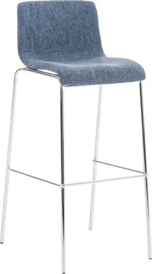 Produktbild von Barhocker im modernen Stil – Hocker – stapelbar, ergonomischer Komfort | Farbe: Blau | Grundfarbe: Chrom