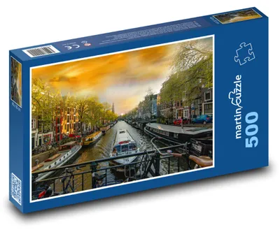 Obrázok produktu pre Puzzle 500 Amsterdam - Holandsko, lode - martinpuzzle