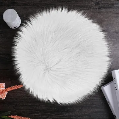 Imagen del producto de Alfombra - Diámetro 30 cm - Redonda - Poliéster - Blanca